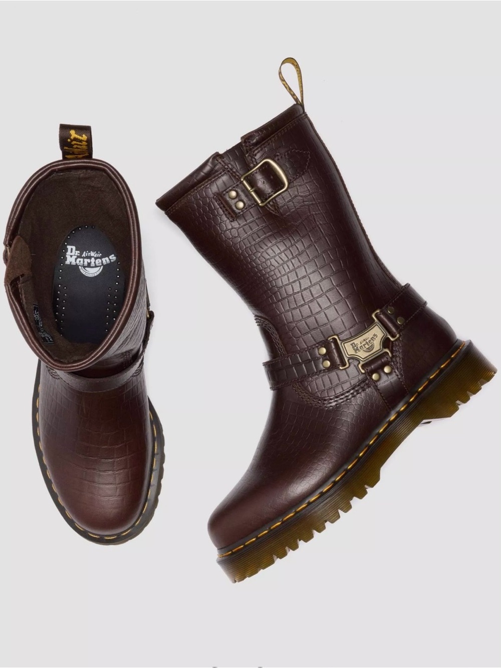 DR. MARTENS Anistone Hi Biker Boots - Picture 2 of 10